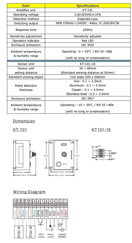 Cảm biến chiều dày kim loại KFPS KT-101